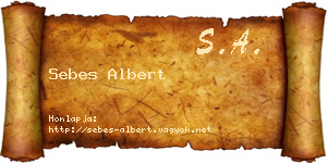 Sebes Albert névjegykártya
